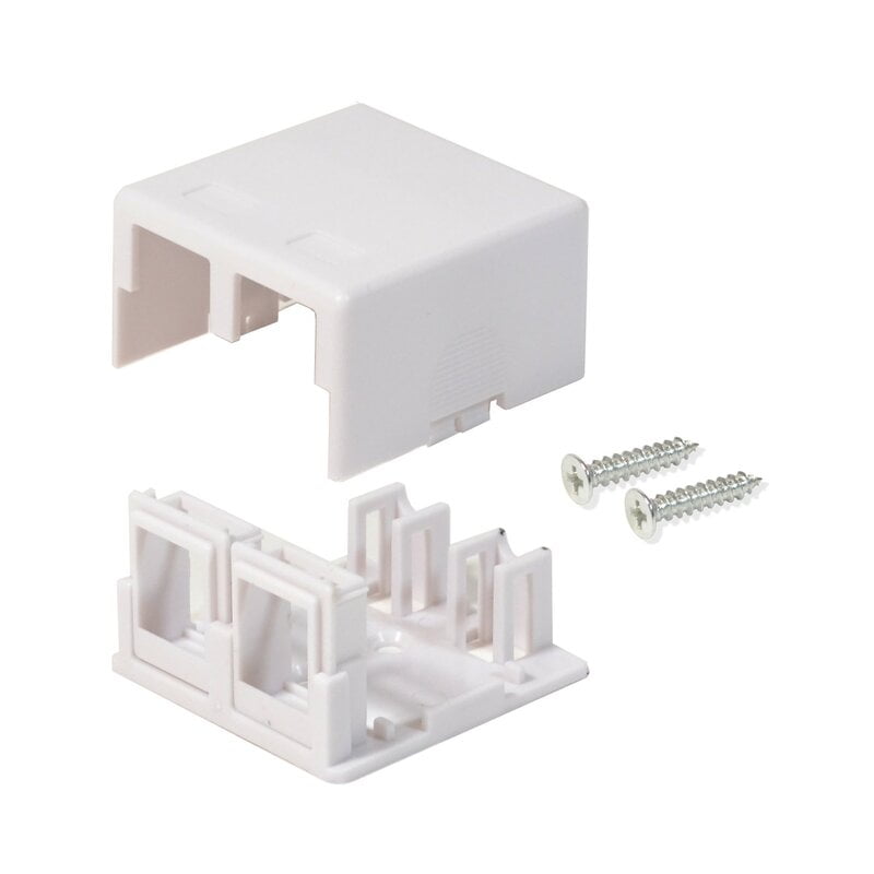 Blank Keystone Surface Mount Box 2 Port White Blank Keystone Surface Mount Box 2 Port White
