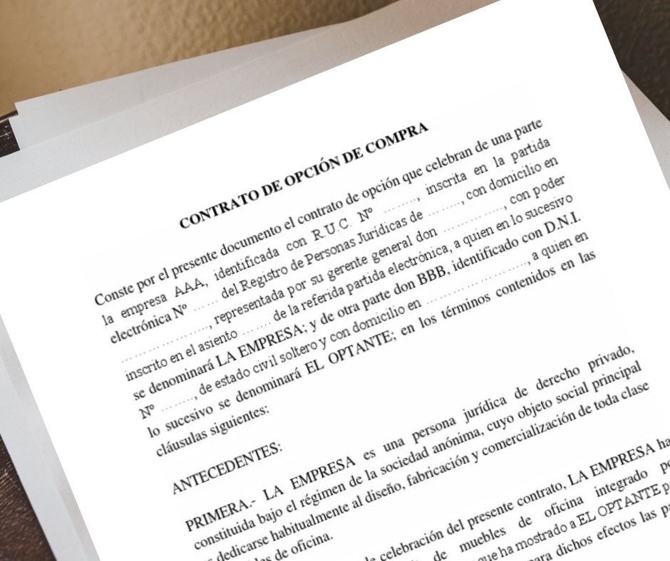 Redacción del contrato de opción de compra