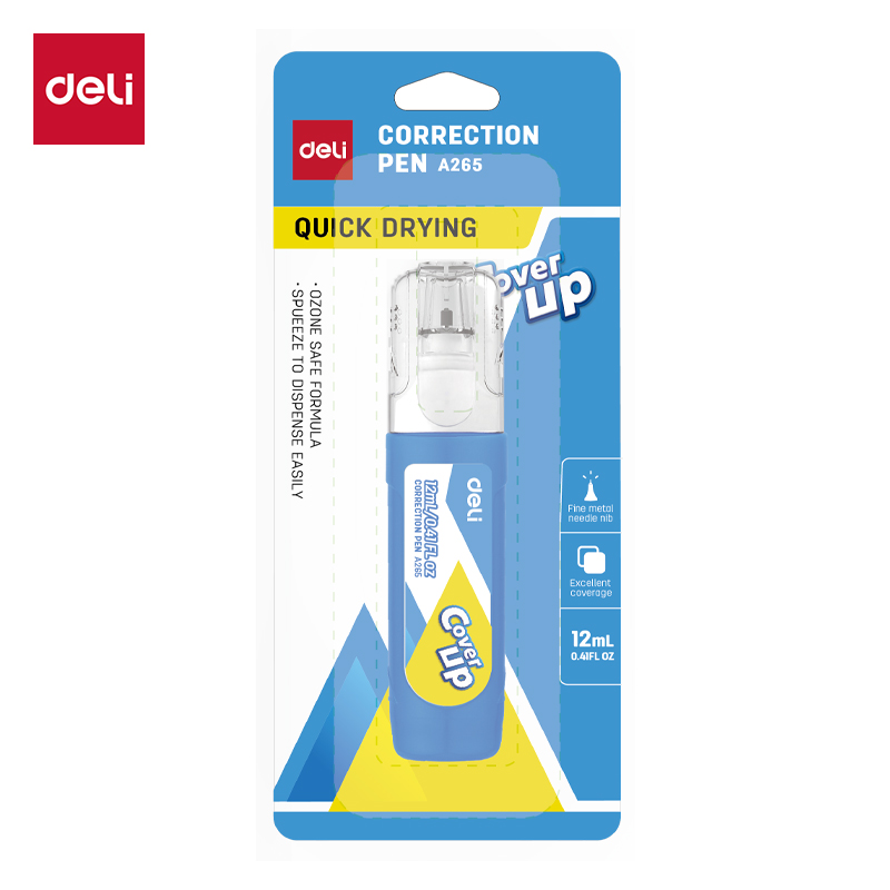 DELI COVER-UP A265 CORRECTION PEN 12ML OZONE SAFE FORMULA