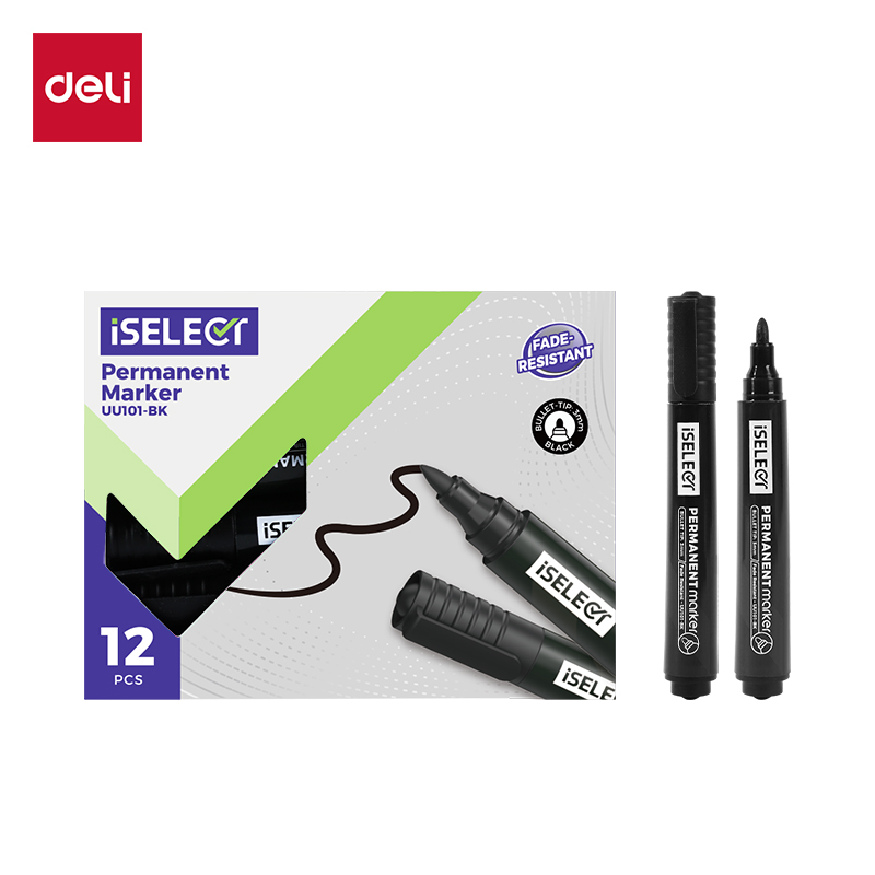 DELI UU101-BK ISELECT PERMANENT BULLET MARKERS BLACK