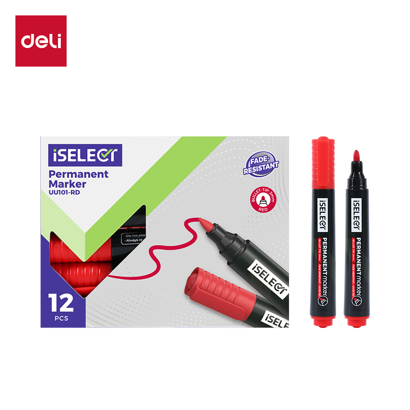 DELI UU101-RD ISELECT PERMANENT BULLET MARKERS RED