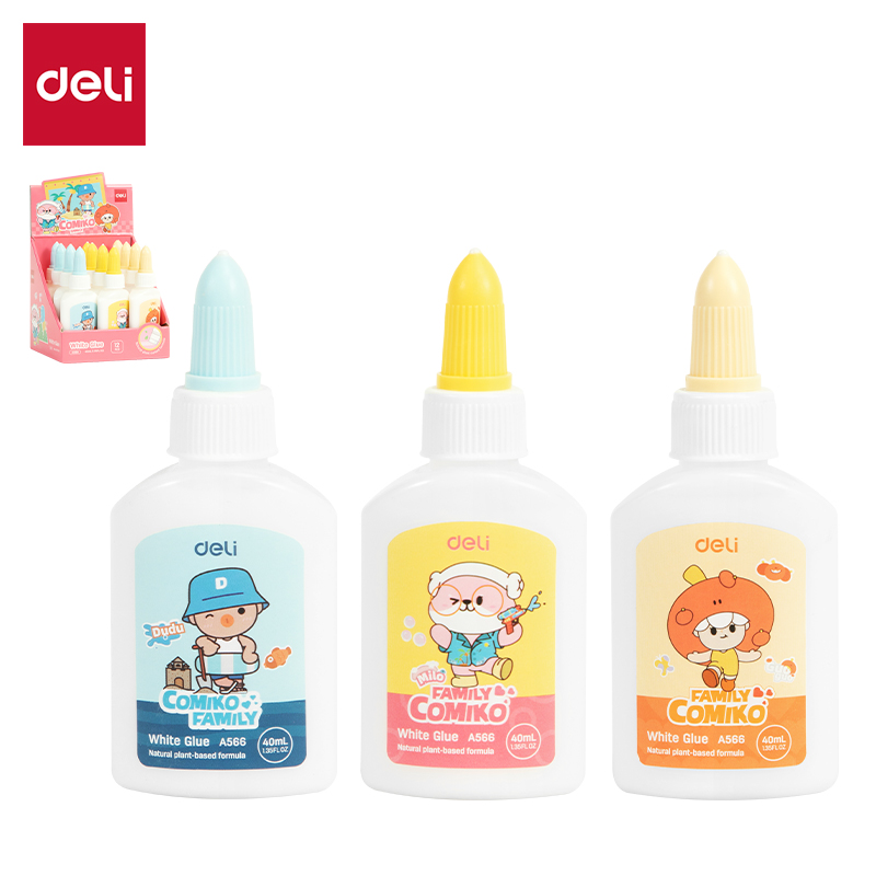 DELI A566 COMIKO WHITE GLUE 40ML FOR WOOD/PAPER/CARDBOARD