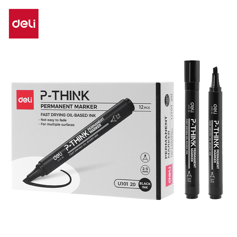 DELI U10120 PERMANENT CHISEL MARKER BLACK