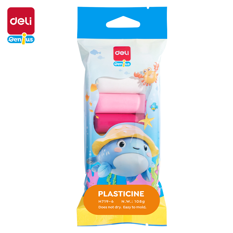 DELI EH719-6 PLASTICINE 6 COLORS 108G