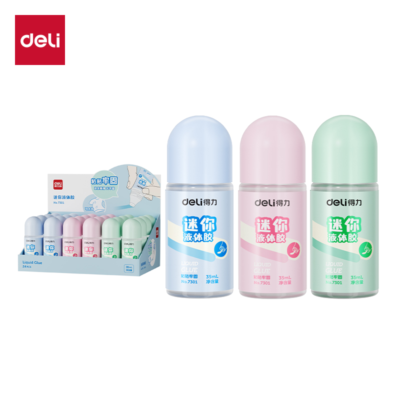DELI 7301 STICK UP LIQUID GLUE 35ML KIDS COLORS