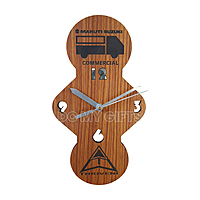 Personalized Wooden Wall Clock – Dual Circle Diamond Design