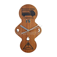 Personalized Wooden Wall Clock – Dual Circle Diamond Design