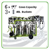 Milking Machine – 6 Cows Capacity – 3x40L Buckets – Electric