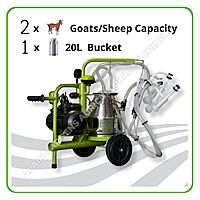 Milking Machine – 2 Goats/Sheep Capacity – 20L Single Bucket – Electric