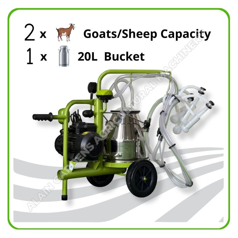 Milking Machine – 2 Goats/Sheep Capacity – 20L Single Bucket – Electric