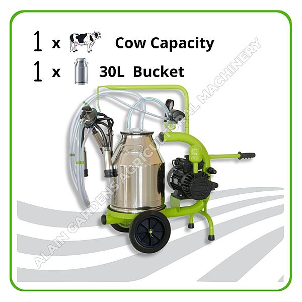 Milking Machine – 1 Cow Capacity – 30L Single Bucket – Electric