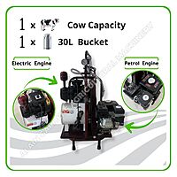 Milking Machine – 1 Cow Capacity – 30L Single Bucket – Dual Engine (Electric & Petrol)