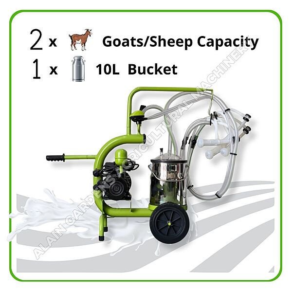 Milking Machine – 2 Goats/Sheep Capacity – 10L Single Bucket – Electric