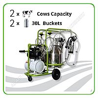 Milking Machine – 2 Cows Capacity – 2x30L Buckets – Electric