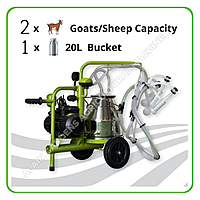 Milking Machine – 2 Goats/Sheep Capacity – 20L Single Bucket – Electric