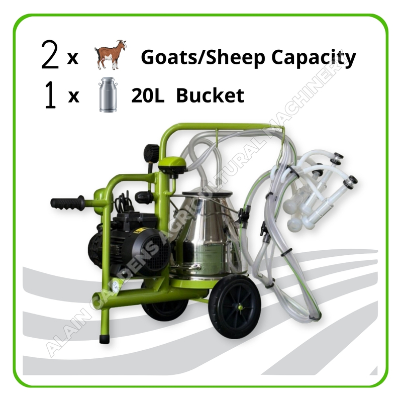 Milking Machine – 2 Goats/Sheep Capacity – 20L Single Bucket – Electric
