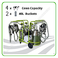 Milking Machine – 4 Cows Capacity – 2x40L Buckets – Electric