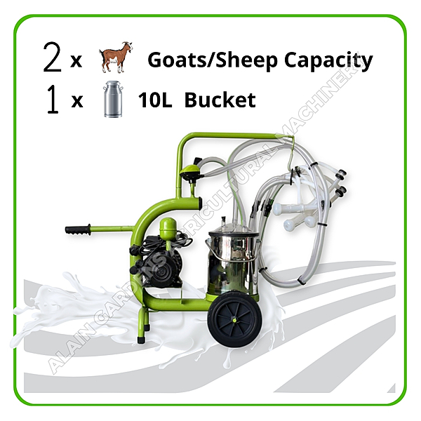 Milking Machine – 2 Goats/Sheep Capacity – 10L Single Bucket – Electric