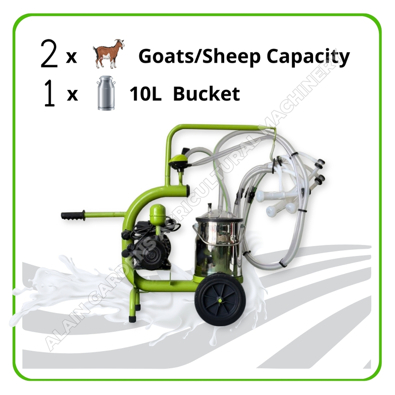 Milking Machine – 2 Goats/Sheep Capacity – 10L Single Bucket – Electric