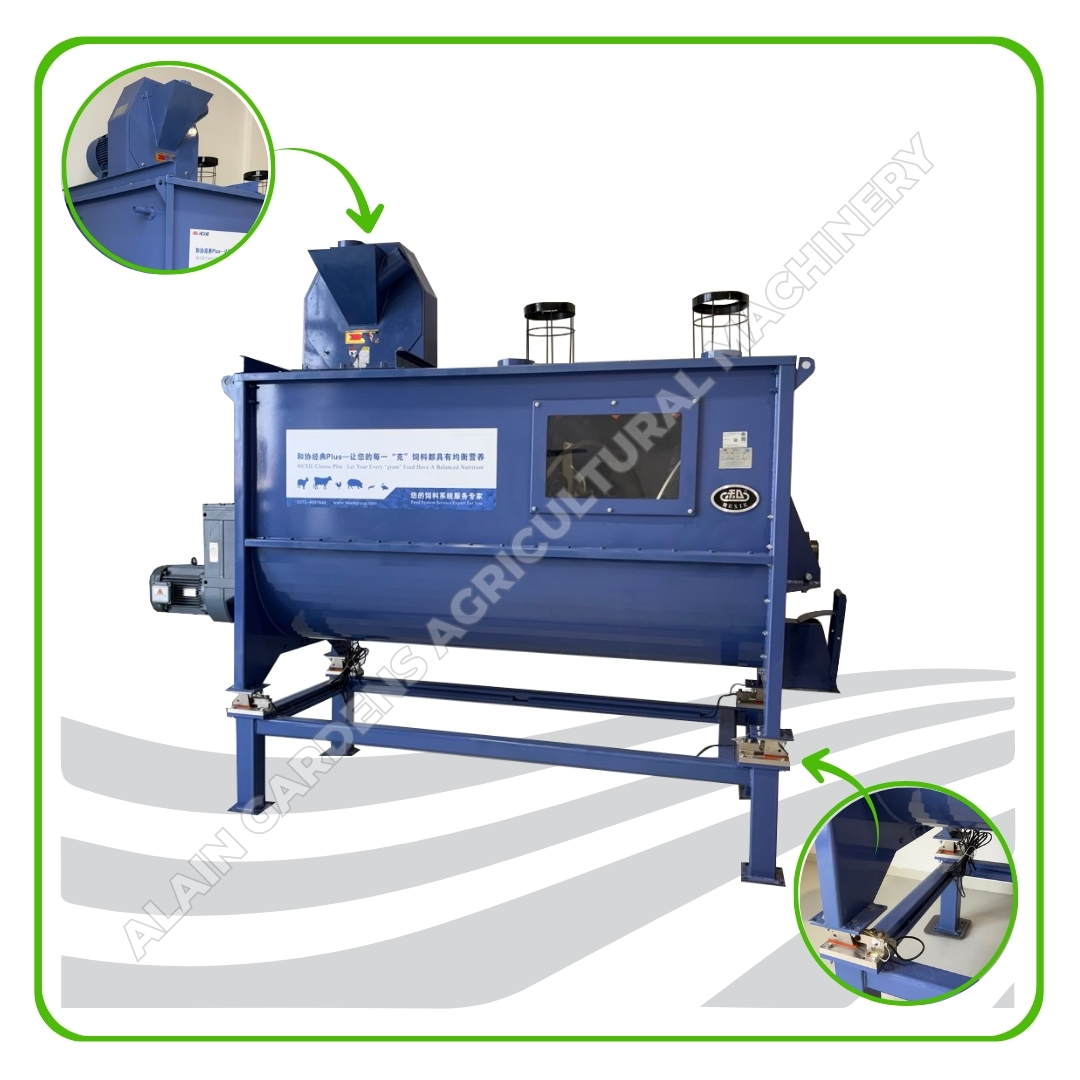 Full Set Horizontal Feed Mixer – 1000 KG Capacity