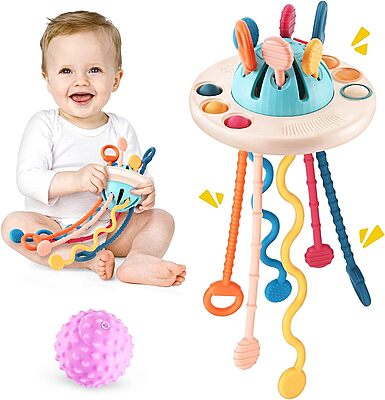 Amazkart Montessori-Inspired Travel Pull String Toy