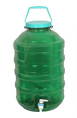 Amazkrt Plastic Water Jar with Tap and Handle | 20 Liter Bottle Container