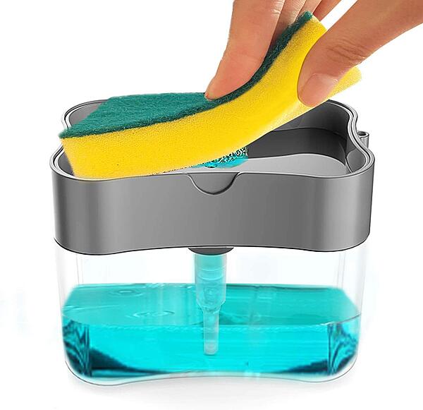 Amazkart 2-in-1 Soap Dispenser for Kitchen and Sponge Holder Dish Soap Dispenser Kitchen Sink Amazkart 2-in-1 Soap Dispenser for Kitchen and Sponge Holder Dish Soap Dispenser Kitchen Sink