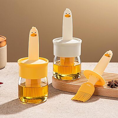 Amazkart Glass Oil Dispenser Bottle with Silicone Brush Amazkart Glass Oil Dispenser Bottle with Silicone Brush