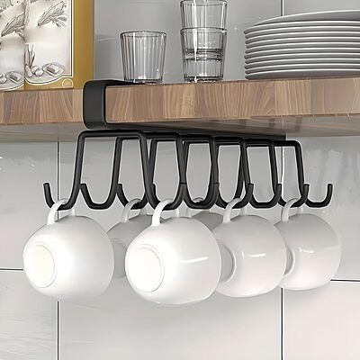 Amazkart 1 Pcs Double-Row 12 Hooks for Kitchen Storage