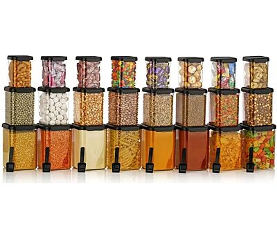 Amazkart 24 Piece Airtight Kitchen Storage Container Set Bpa Free Plastic Jars