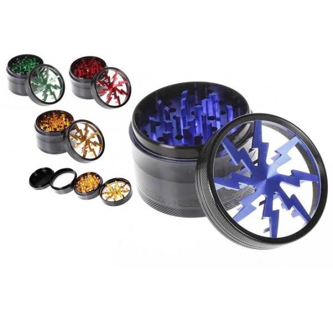 52mm 4 Part Clear Top Volt Grinder