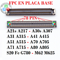 FPC Samsung 78 Pines +2 - Compatible con A21S, A31, A51, A71, A30S, A41, A70, A80, S20 FE y Más