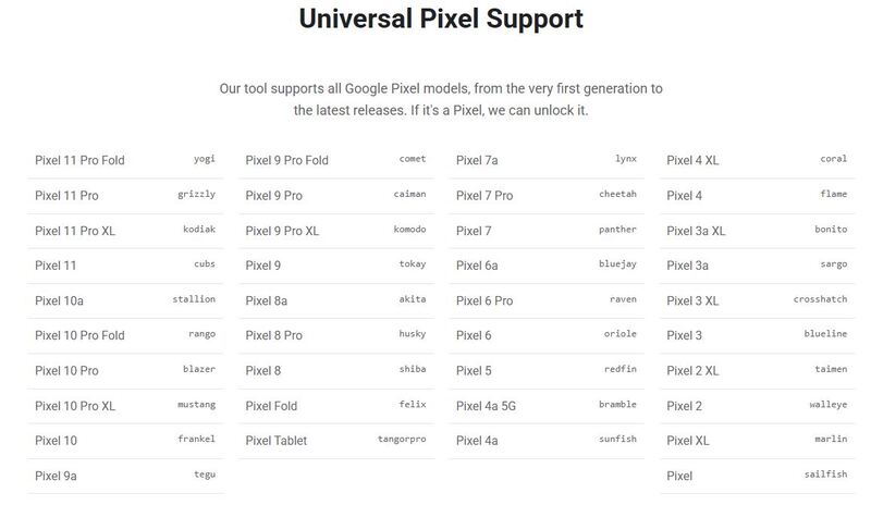 Créditos Google Pixel Unlock 1 - FRP y Liberación