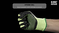 Magid® D-ROC® Hi-Vis Foam Nitrile Dotted Palm Coated Touchscreen Gloves — ANSI Cut Level A4