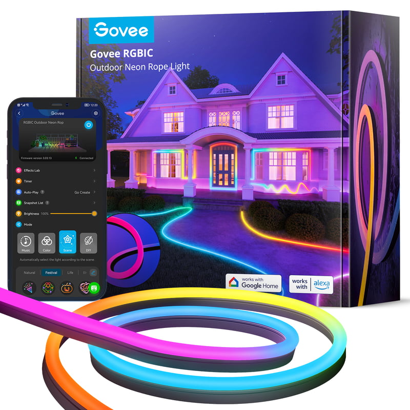 Govee RGBIC Outdoor Neon Strip Lights - 10M