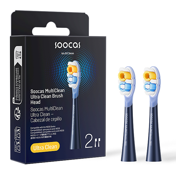 Soocas NEOS II Ultra Clean Toothbrush Head White CV 2 Packs