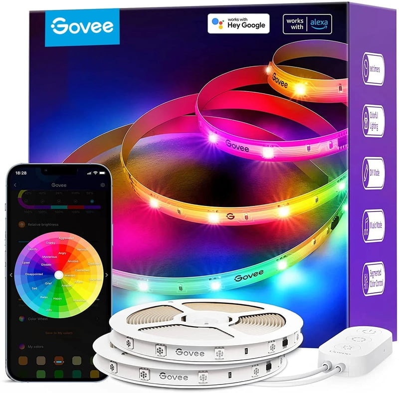 Govee RGBIC Basic Wi-Fi + Bluetooth LED Strip Lights (10 Meter)