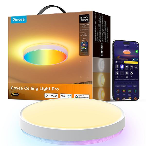 Govee 15inch RGBICWW + RGBICWW Round Smart Ceiling Light