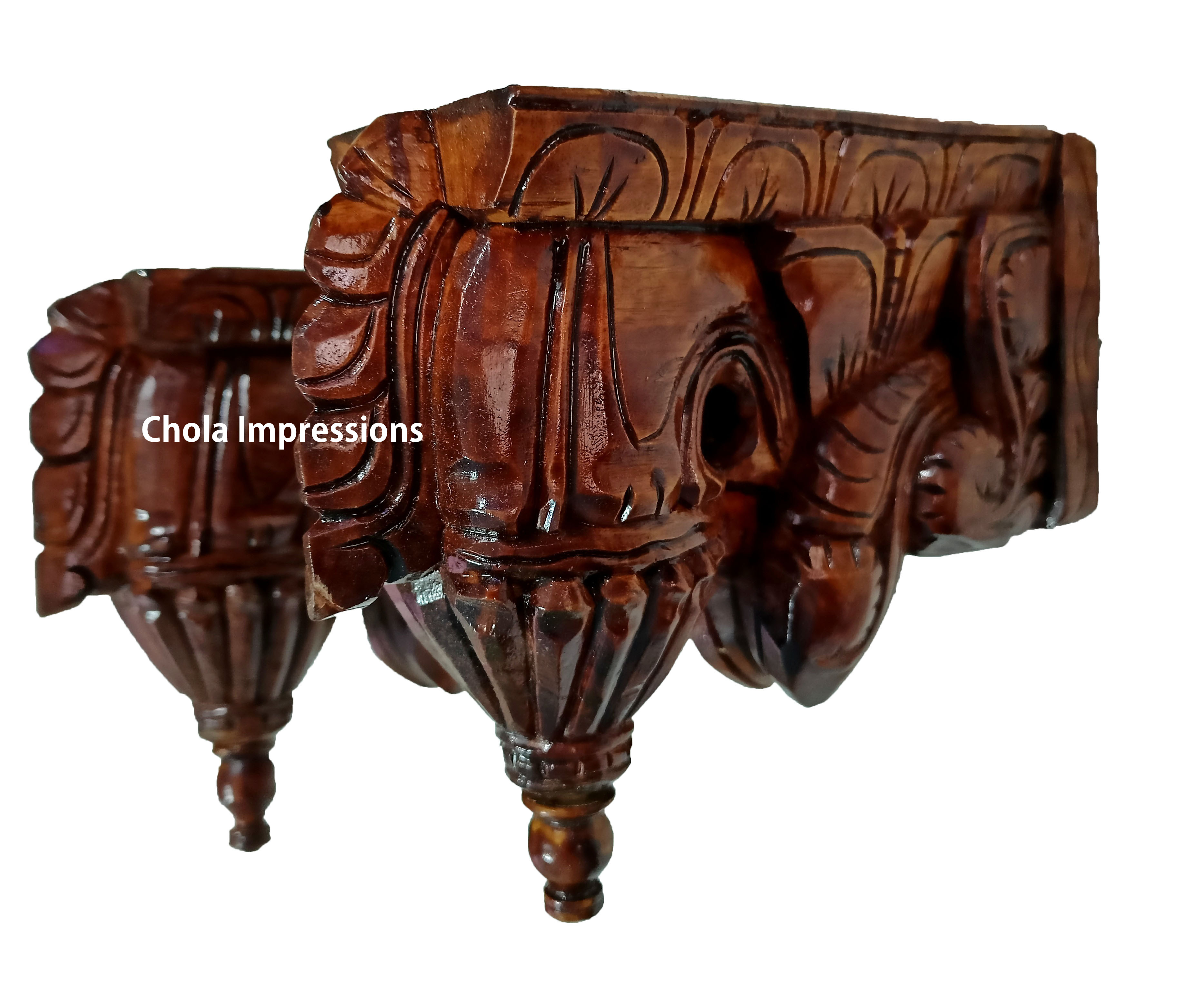 Bodhil Wooden Wall Bracket Pair - 9 inches