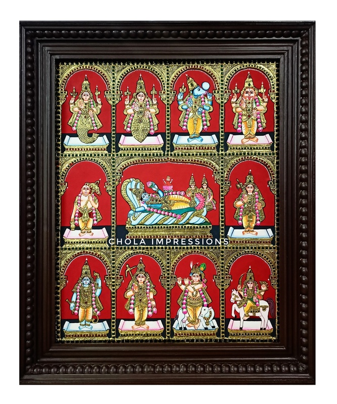 Dasavatharam Tanjore Painting with Renganathar