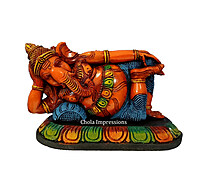 Reclining Vaastu Ganesh (Vaastu Vinayagar) Wooden statue - Coloured Glossy Finish Reclining Vaastu Ganesh (Vaastu Vinayagar) Wooden statue - Coloured Glossy Finish