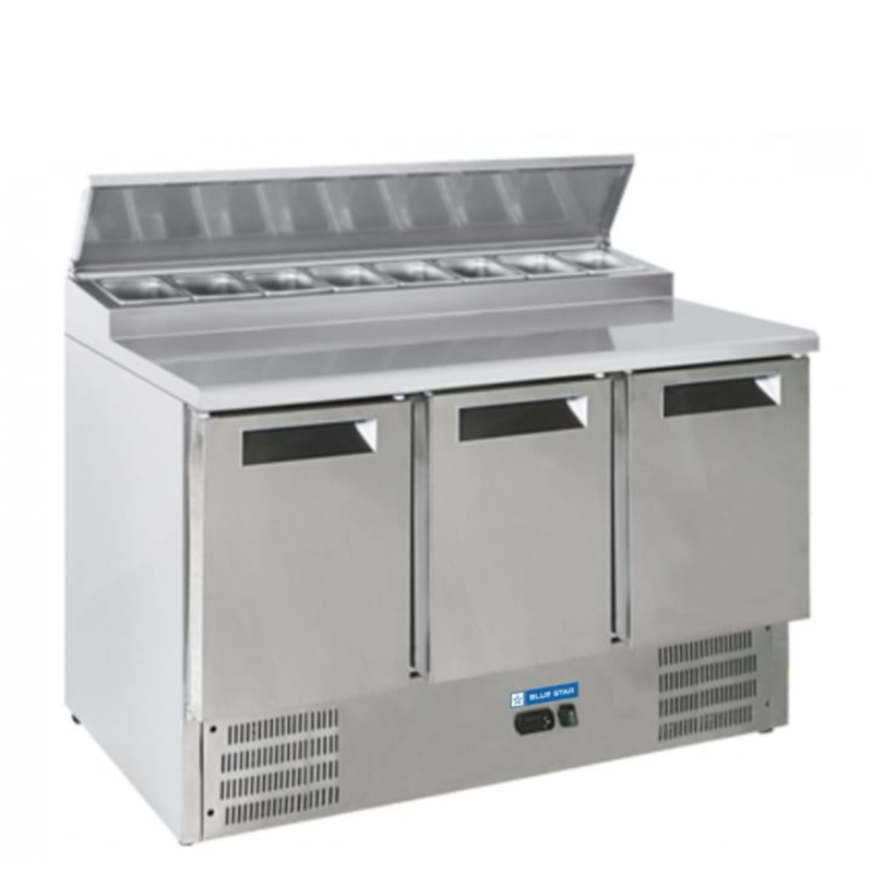 Front look of Blue Star Kitchen Refrigerator-Saladettes 3 Door Front look of Blue Star Kitchen Refrigerator-Saladettes 3 Door