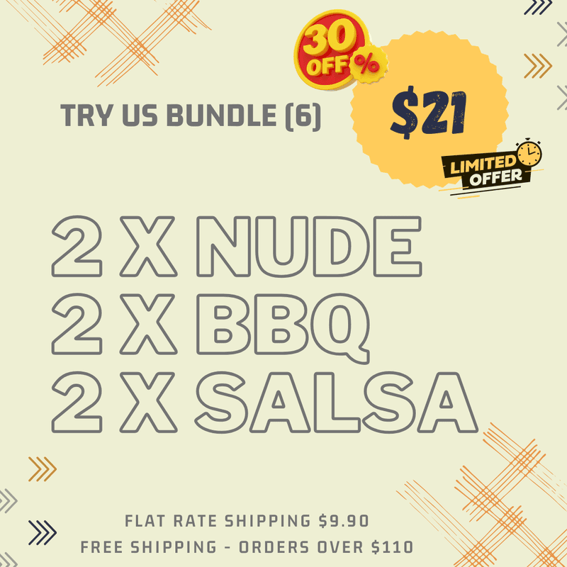TRY US BUNDLE - 6 Units (2 x Nude, Smoky BBQ & Mexican Salsa)