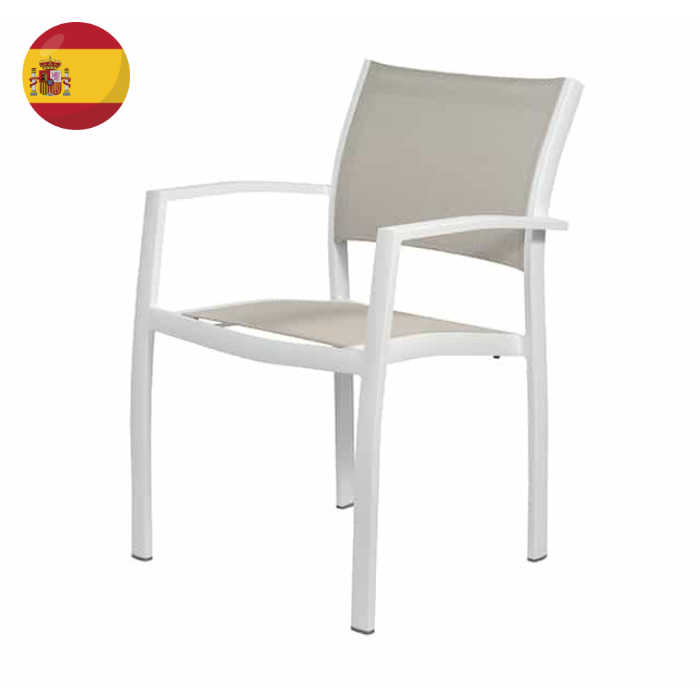 Etna Chair With Arms | White | Ash Fabric | ETS-B/BLT-38/00 | Balliu