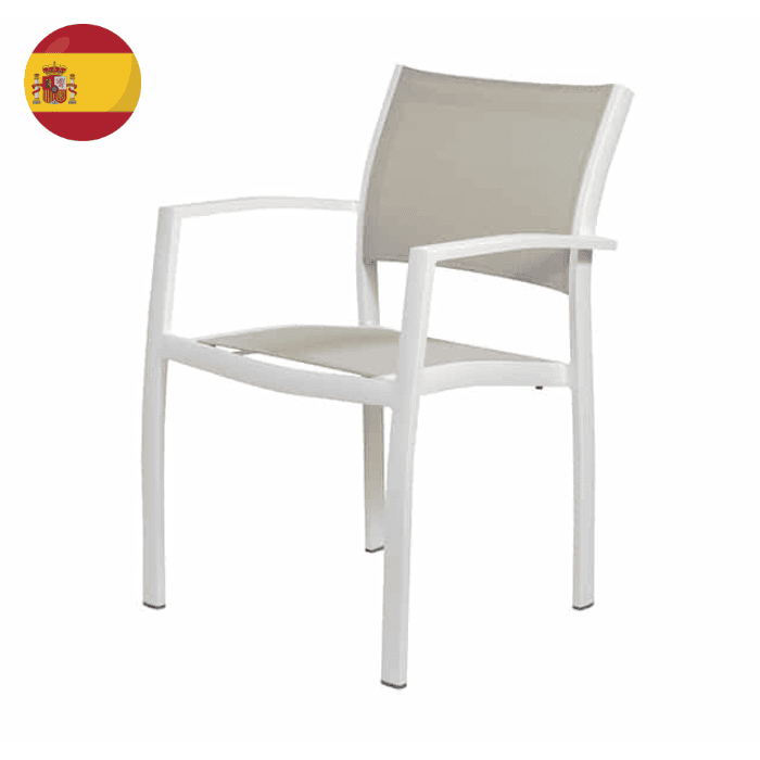Etna Chair With Arms | White | Ash Fabric | ETS-B/BLT-38/00 | Balliu