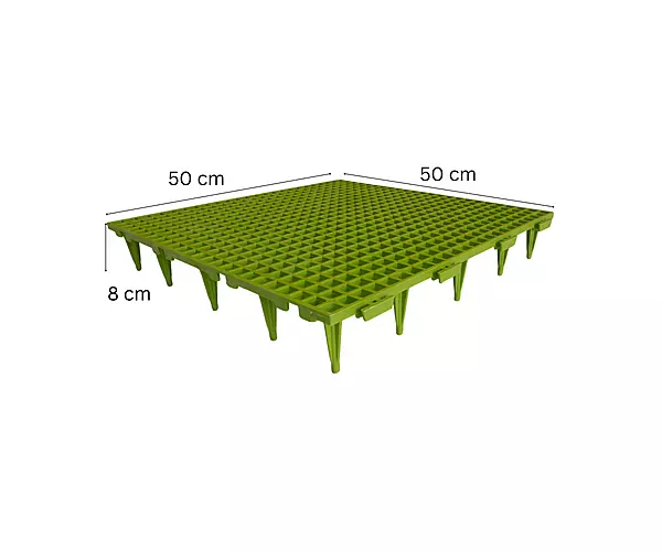 Plastic Flooring Slat with Support Leg 50x50 cm Green