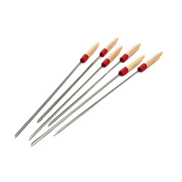 Grillpro Deluxe Stainless Steel 22” Wooden Handle Skewer W/ Silicone Handles
