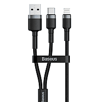 Baseus 1.2m - 2.4A 18W 2in1 Cafule USB Type-C + Type-A PD Cable - Red+Black