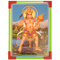 Lord Hanuman Laminated Photo Frame with Stand