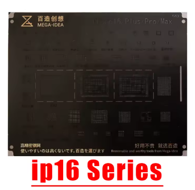 Stencil de Reballing iPhone 16 al 16 Pro Max MEGAIDEA